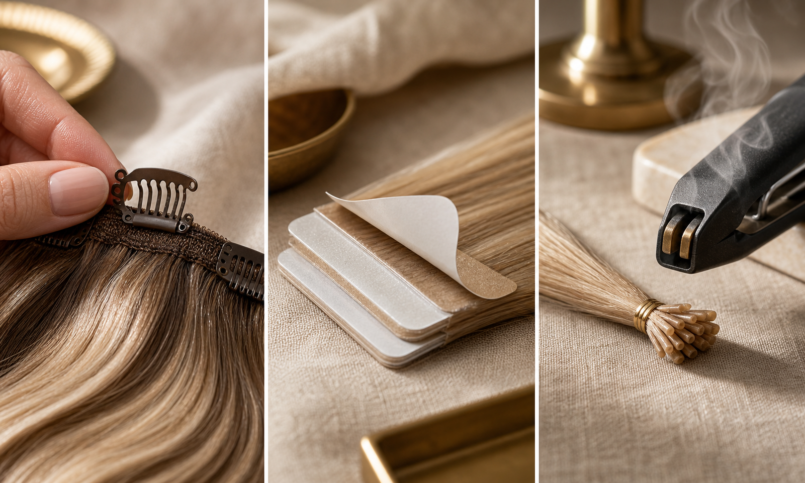 Clip-In vs Tape-In vs K-Tip: Which Method Fits Your Hair